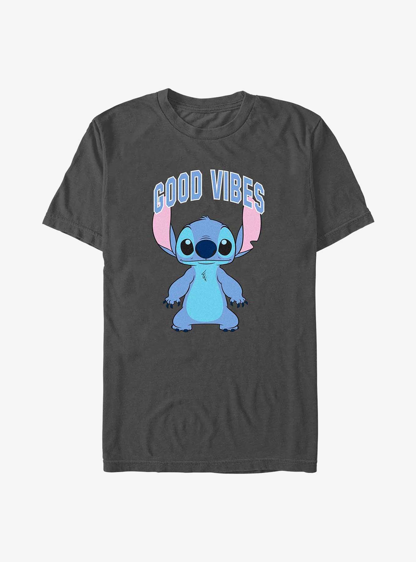 Disney Lilo & Stitch Good Vibes Standing Stitch T-Shirt, CHARCOAL, hi-res