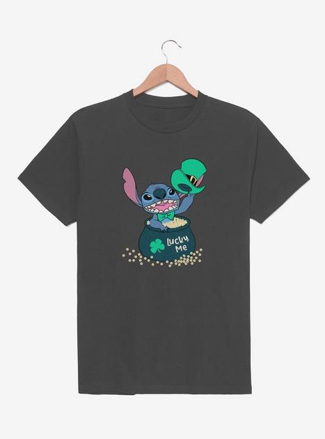 Disney Lilo & Stitch Lucky Me Stitch T-Shirt - GREY | BoxLunch