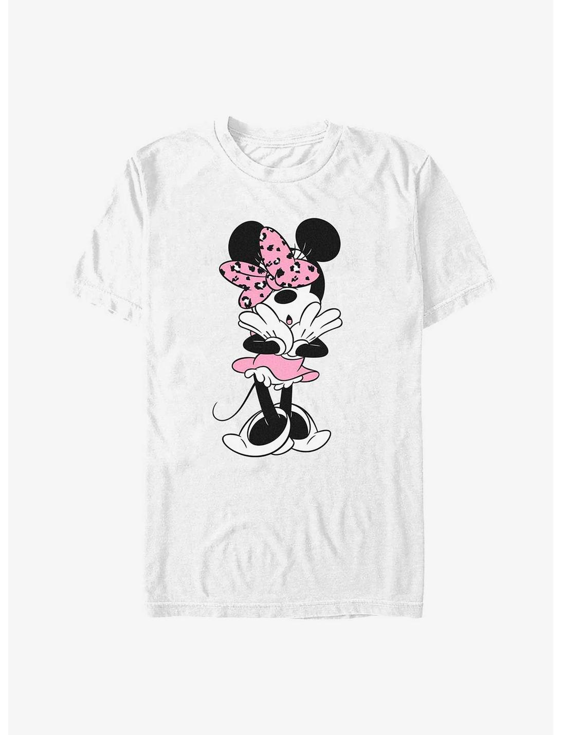 Disney Minnie Mouse Leopard Print Bow T-Shirt, WHITE, hi-res
