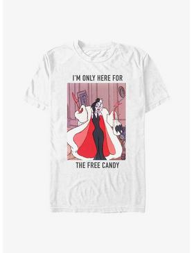 Disney 101 Dalmatians Cruella I'm Only Here For The Free Candy T-Shirt, , hi-res