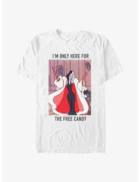 Disney 101 Dalmatians Cruella I'm Only Here For The Free Candy T-Shirt, , hi-res