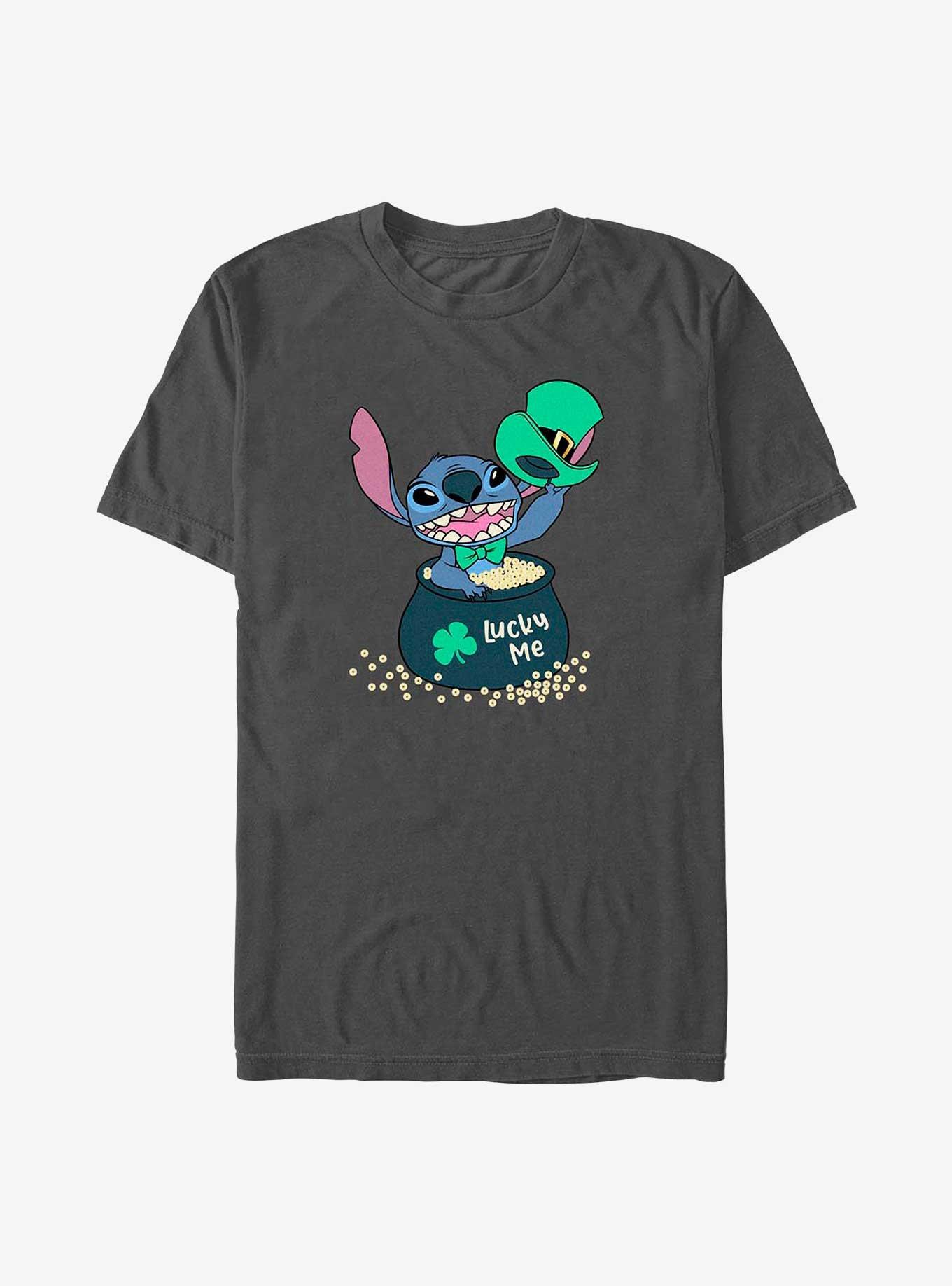 Disney Lilo & Stitch Lucky Me Stitch T-Shirt, CHARCOAL, hi-res view 1