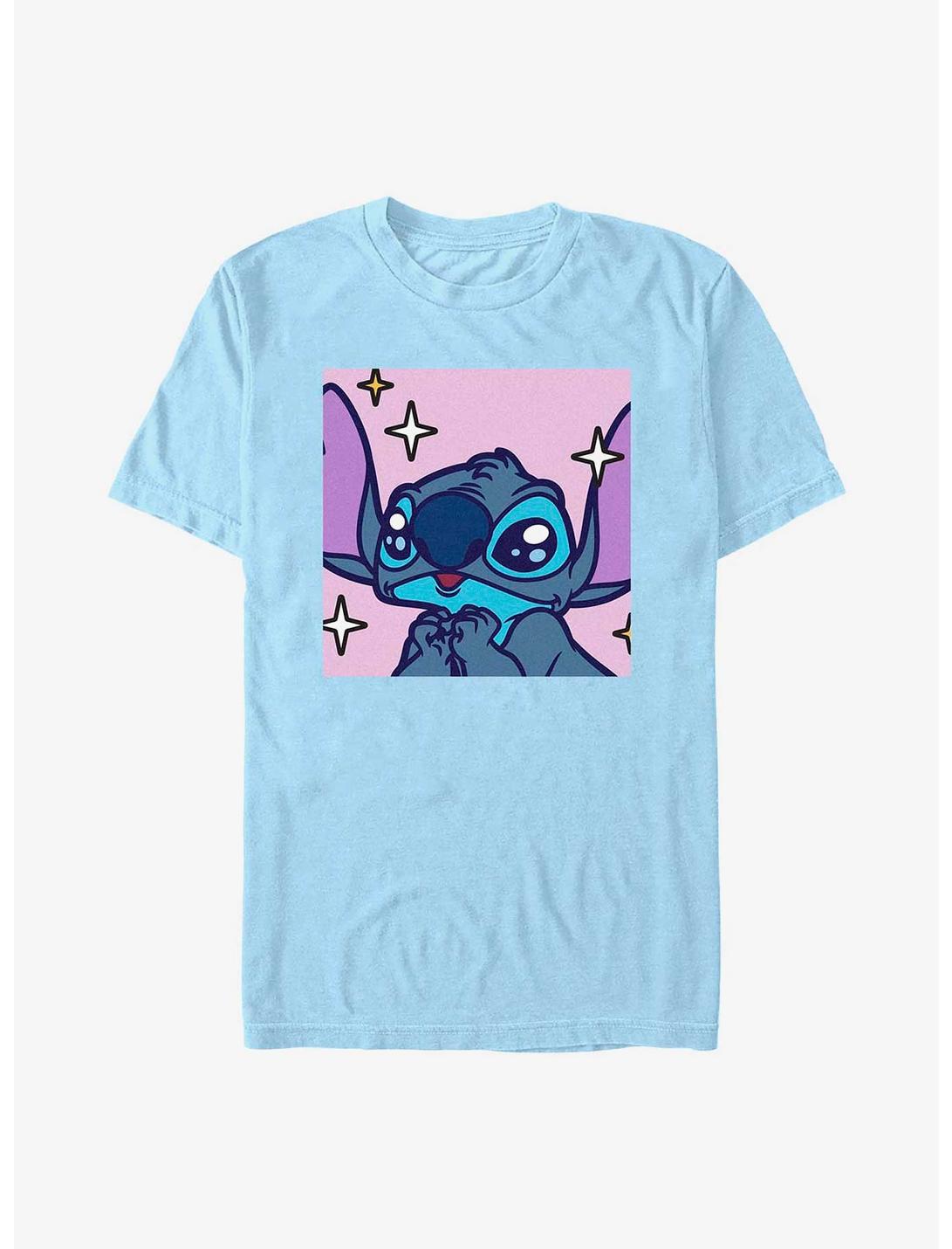 Disney Lilo & Stitch Sparkly Eyes Stitch T-Shirt, LT BLUE, hi-res