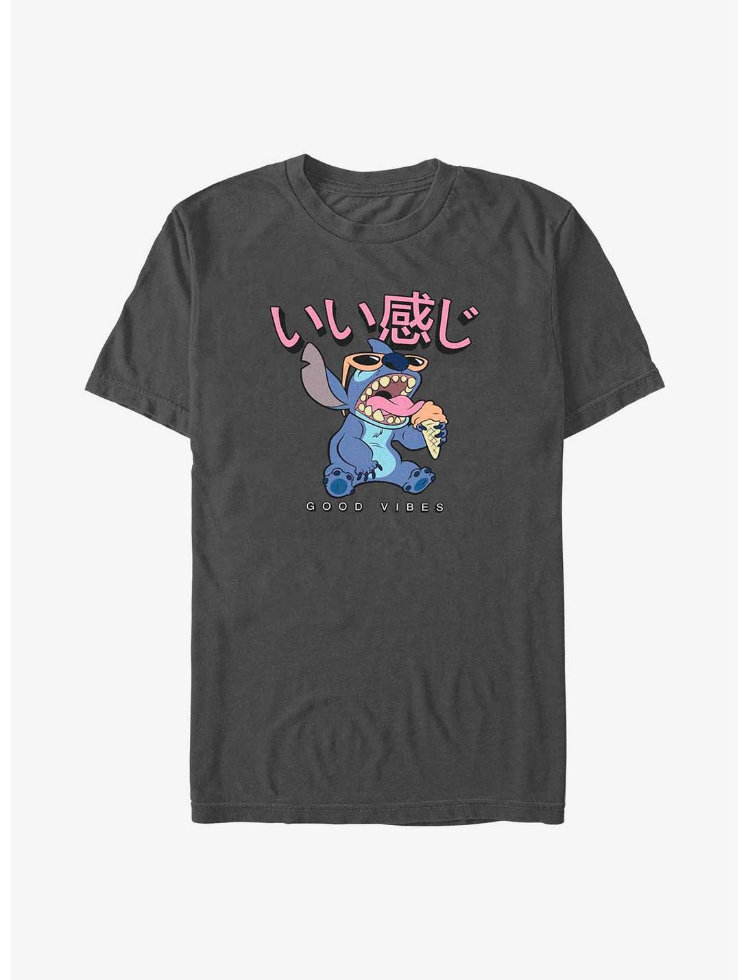 Disney Lilo & Stitch Good Vibes Stitch T-Shirt, CHARCOAL, hi-res