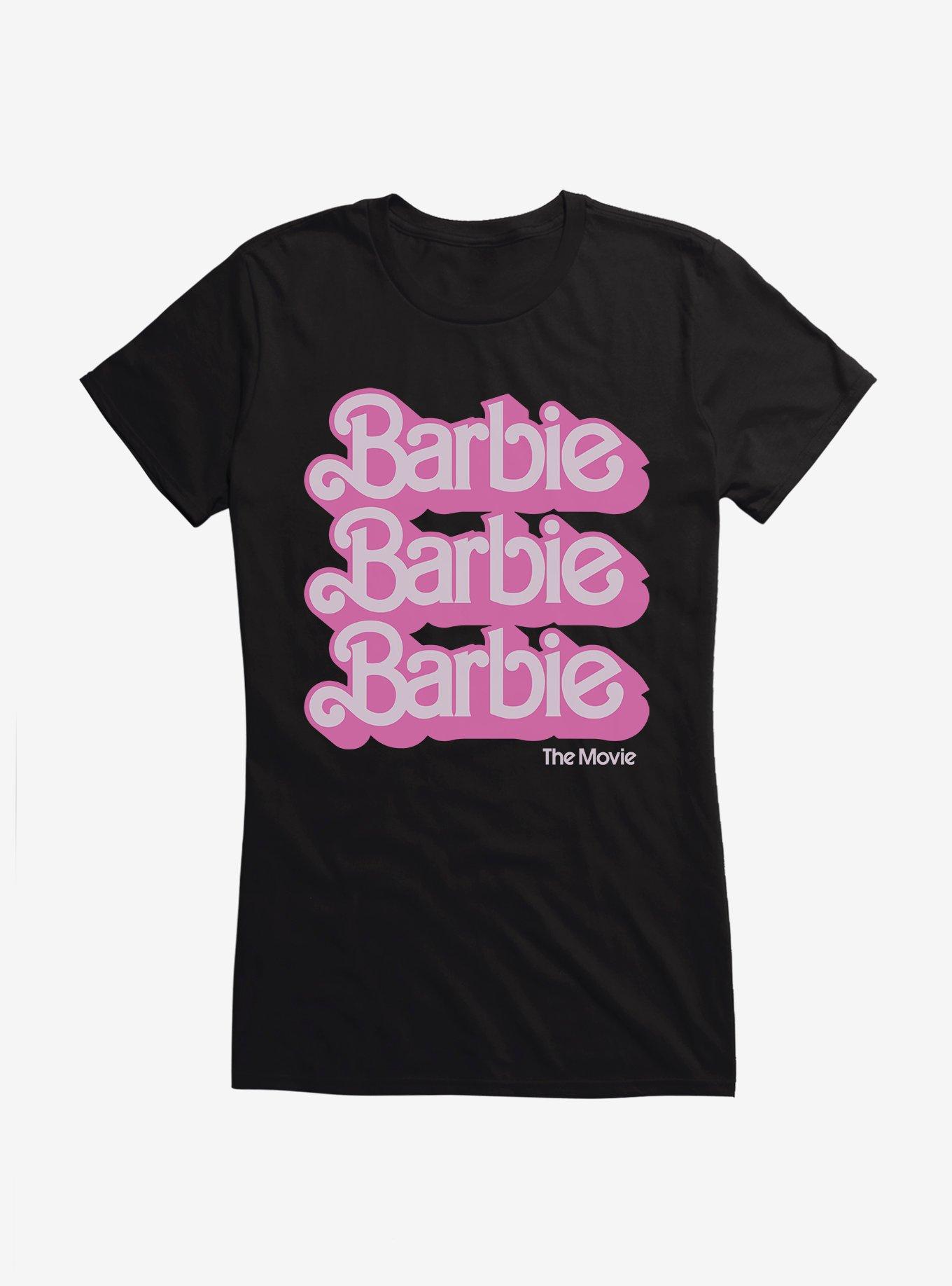 Barbie The Movie Text Stack Girls T-Shirt