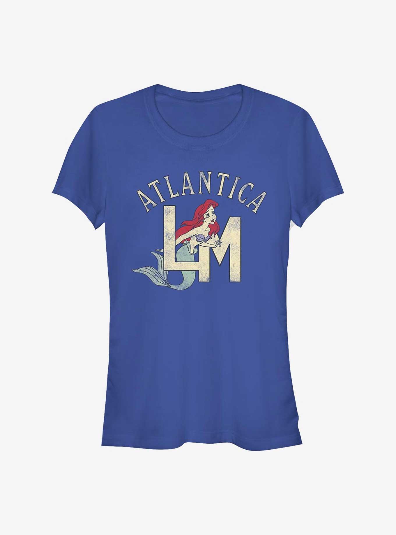 Disney The Little Mermaid Ariel Atlantica Monogram Girls T-Shirt, ROYAL, hi-res