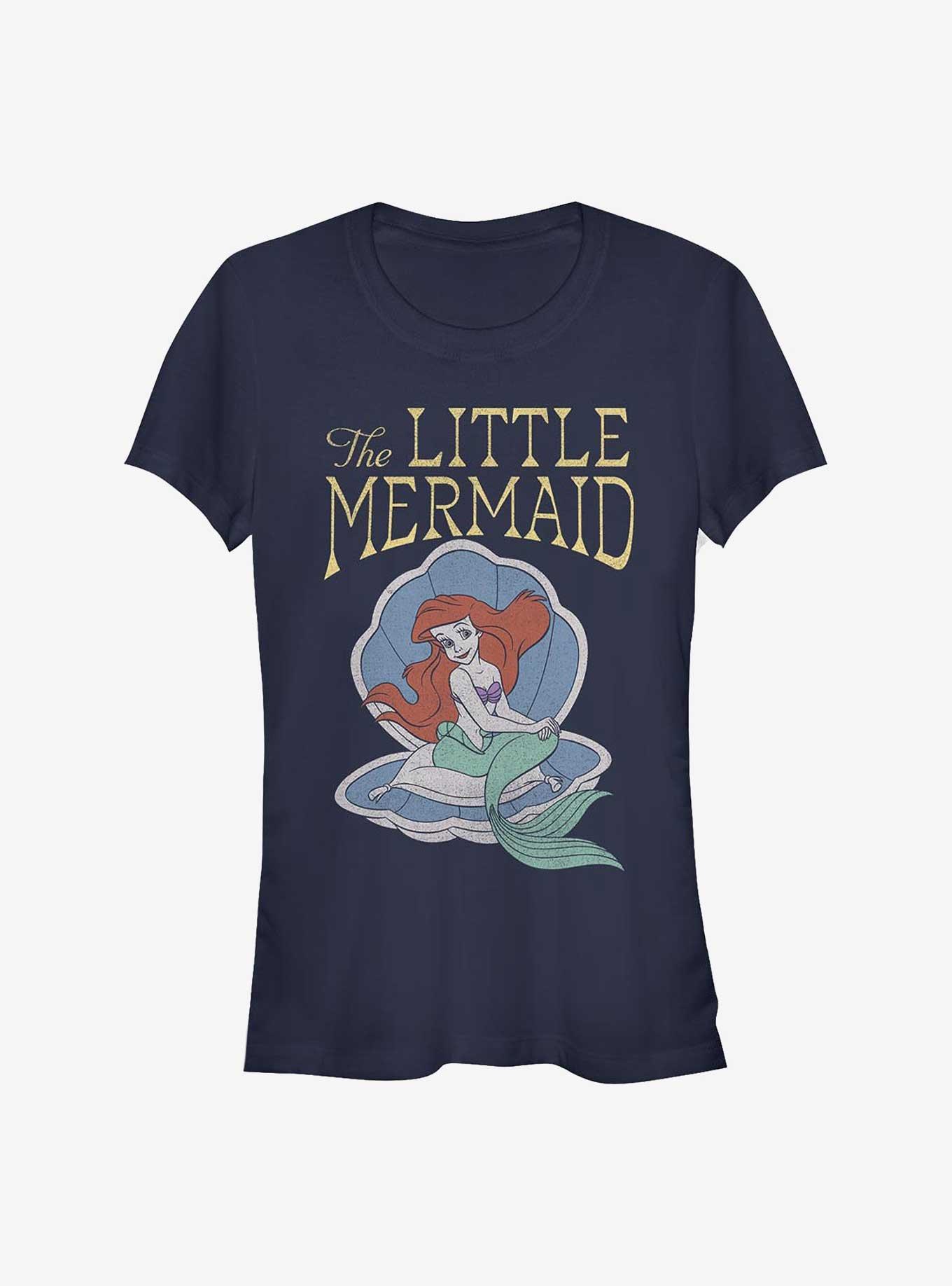 Disney The Little Mermaid Clam Shell Cutie Girls T-Shirt - BLUE