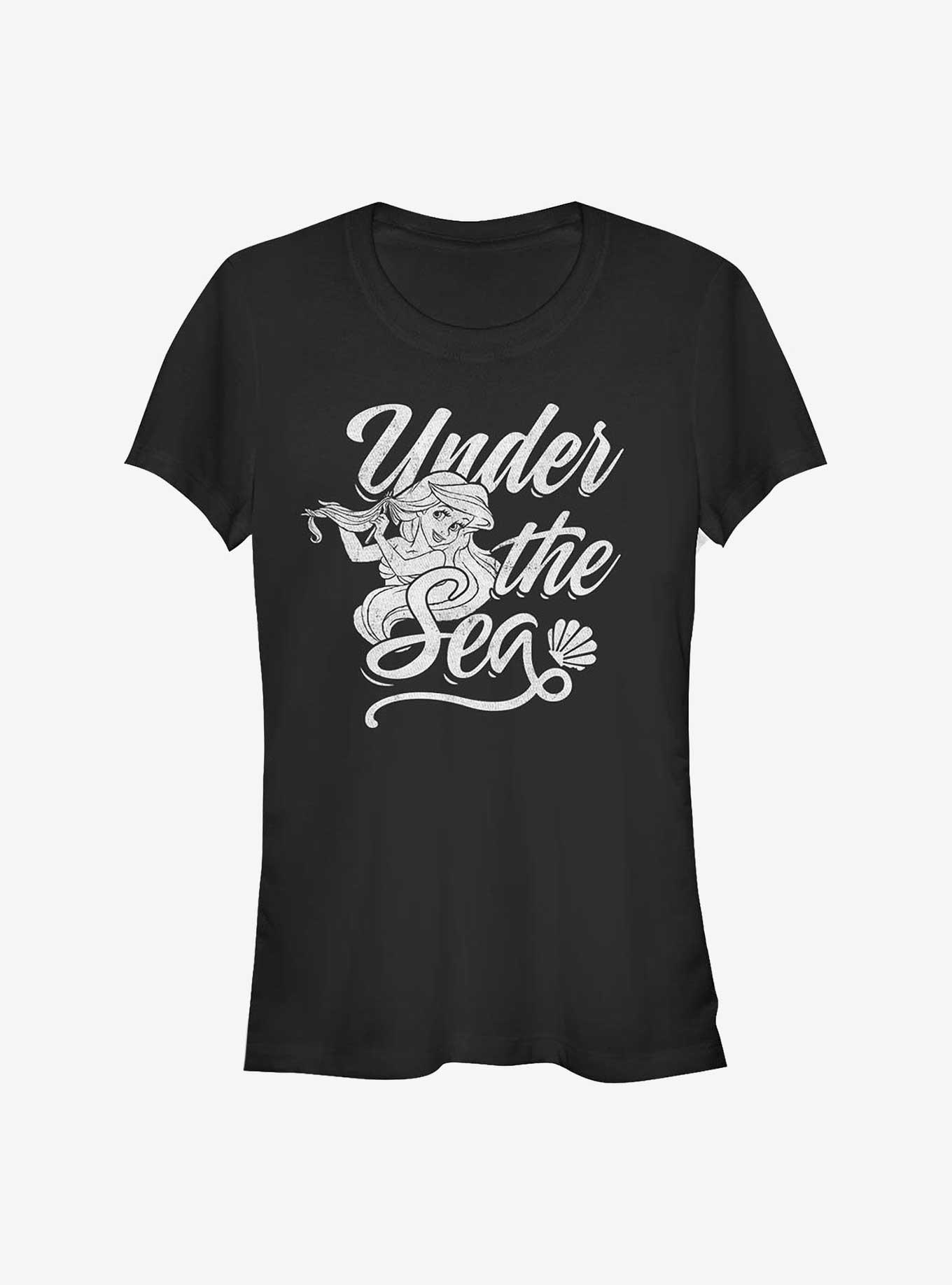 Disney The Little Mermaid Under The Sea Text Girls T-Shirt, , hi-res