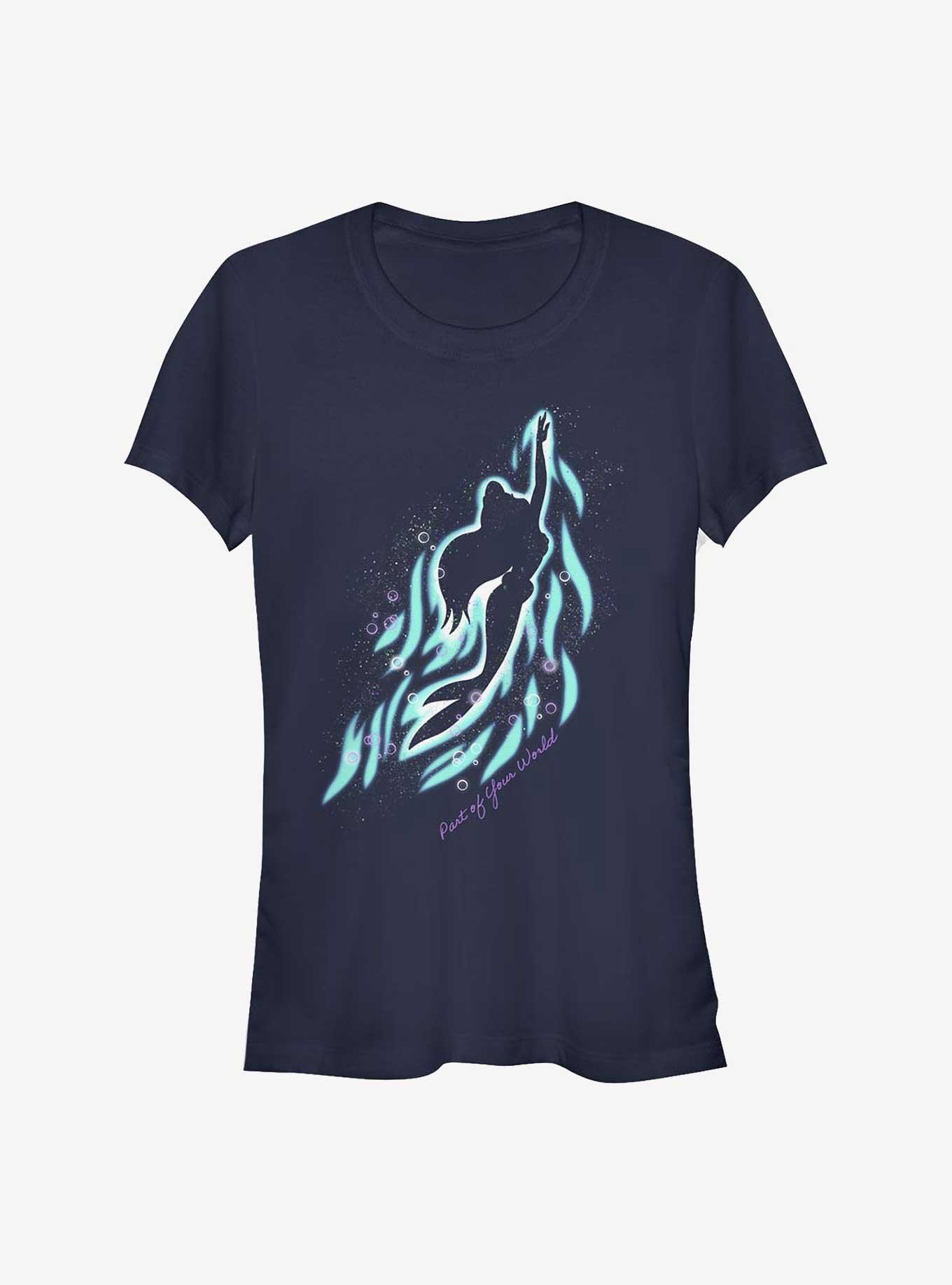 Disney The Little Mermaid Making Waves To Be Part Of Your World Girls T-Shirt, NAVY, hi-res