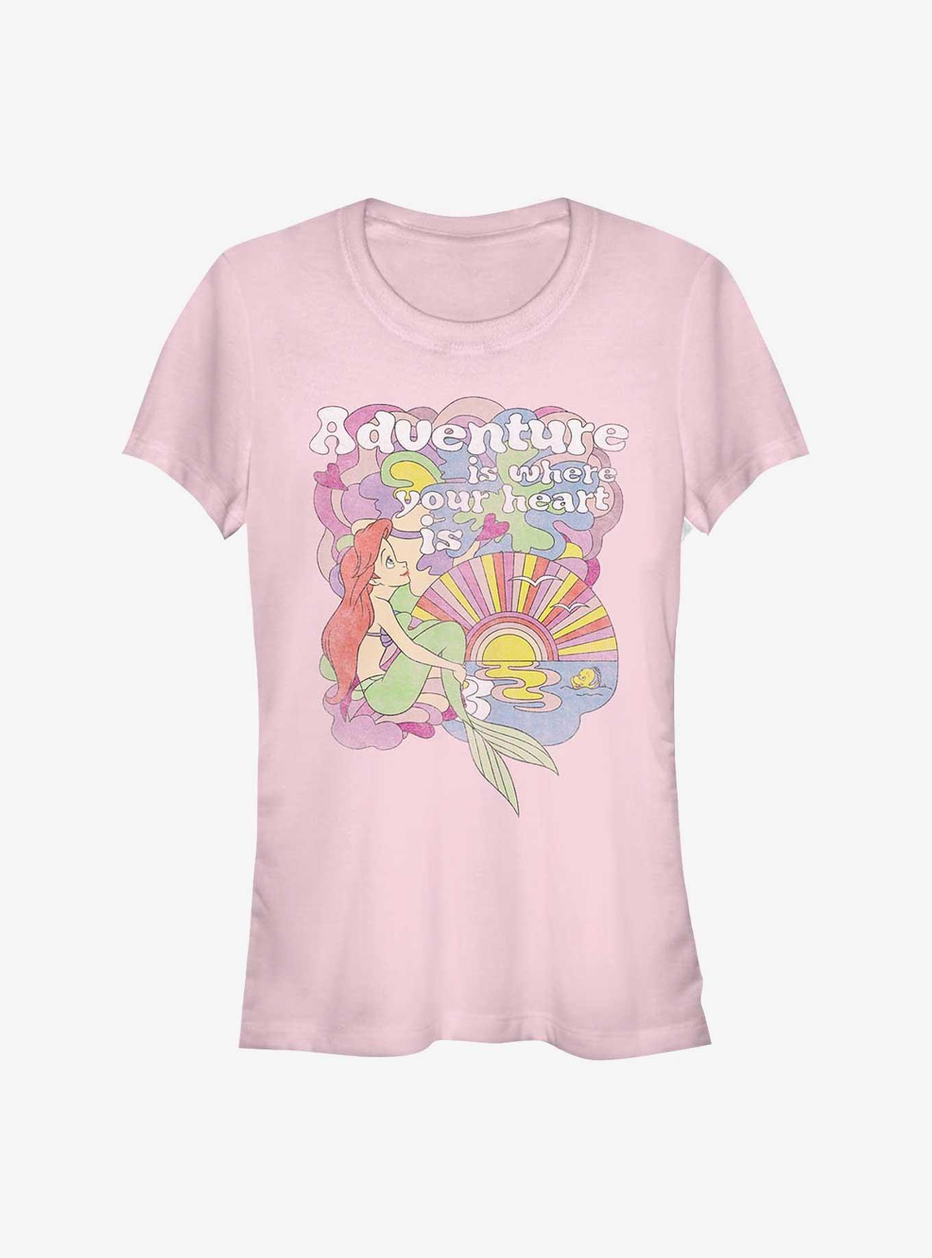 Disney The Little Mermaid Adventure Is Where Your Heart Is Girls T-Shirt, LIGHT PINK, hi-res