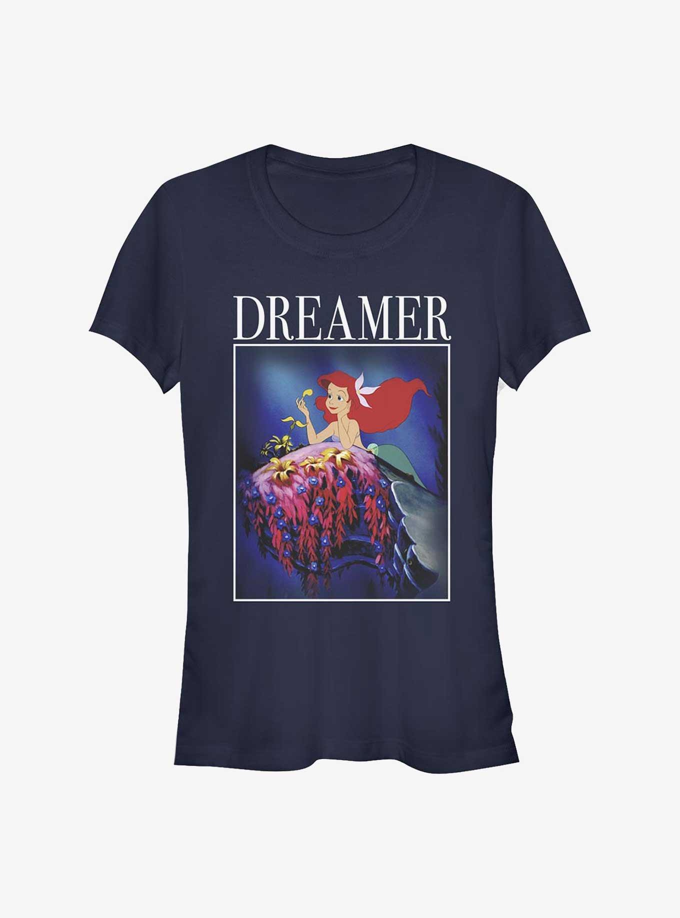 Disney The Little Mermaid Ariel Dreamer Poster Girls T-Shirt, NAVY, hi-res