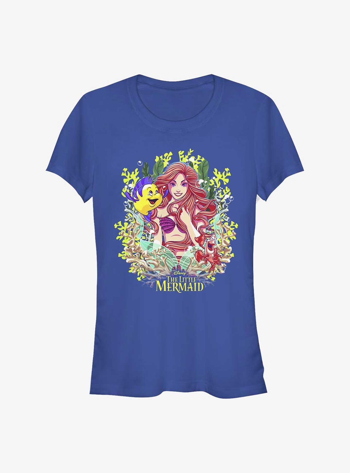 Disney The Little Mermaid Coral Queen Girls T-Shirt, ROYAL, hi-res