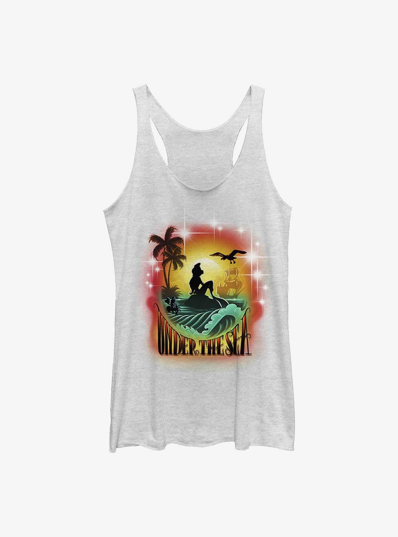 Disney The Little Mermaid Under The Sea Sunset Girls Tank, WHITE HTR, hi-res