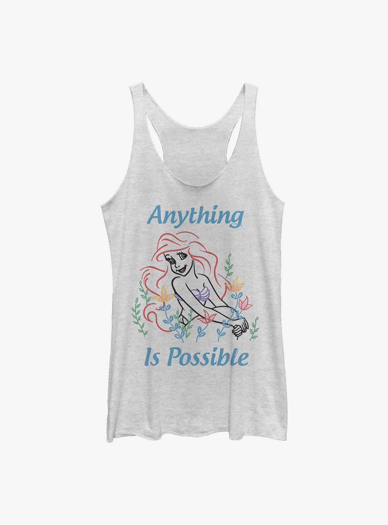 Disney The Little Mermaid Anything Is Possible Girls Tank, WHITE HTR, hi-res