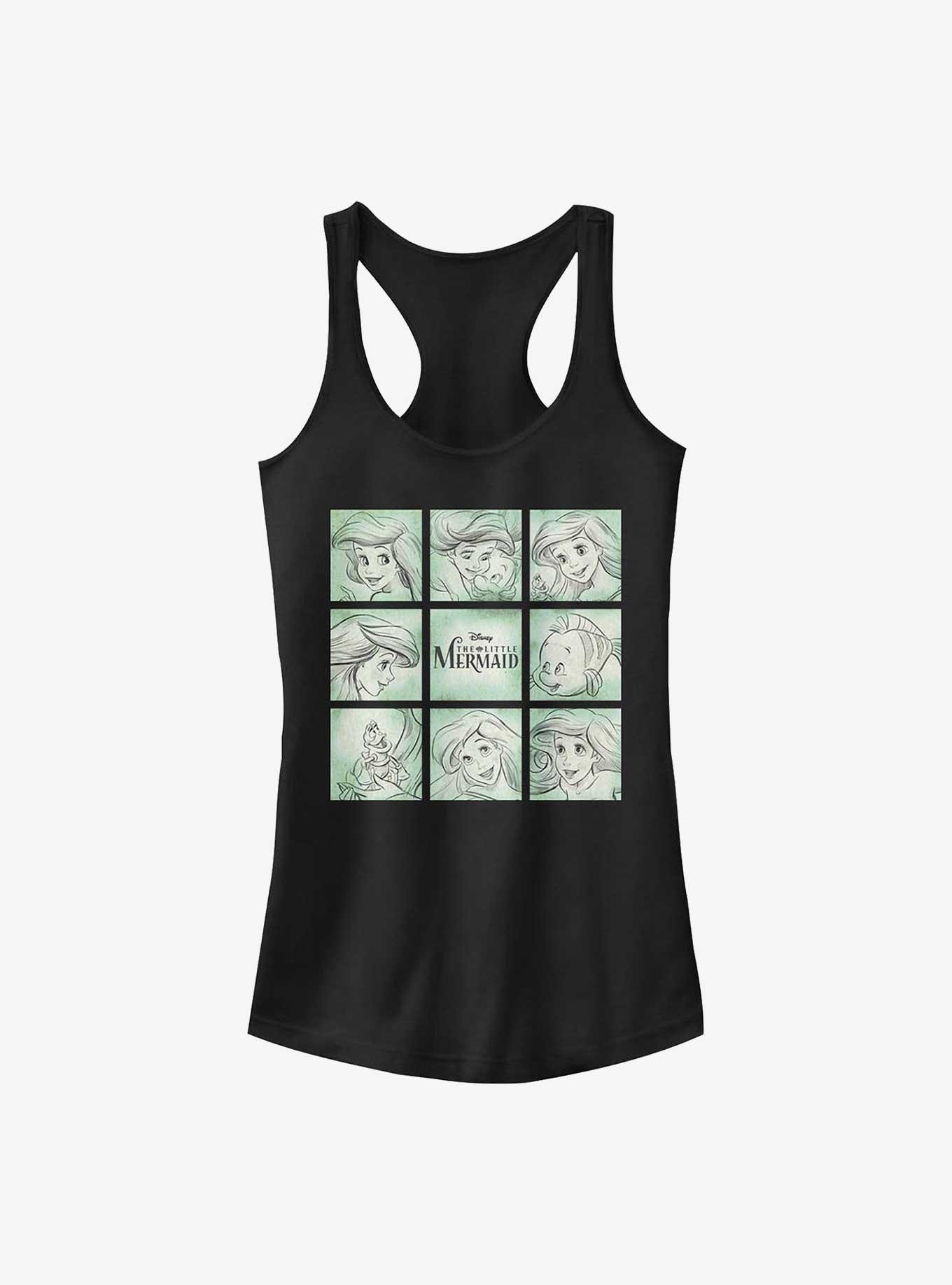 Disney The Little Mermaid Ariel Sketches Girls Tank, BLACK, hi-res