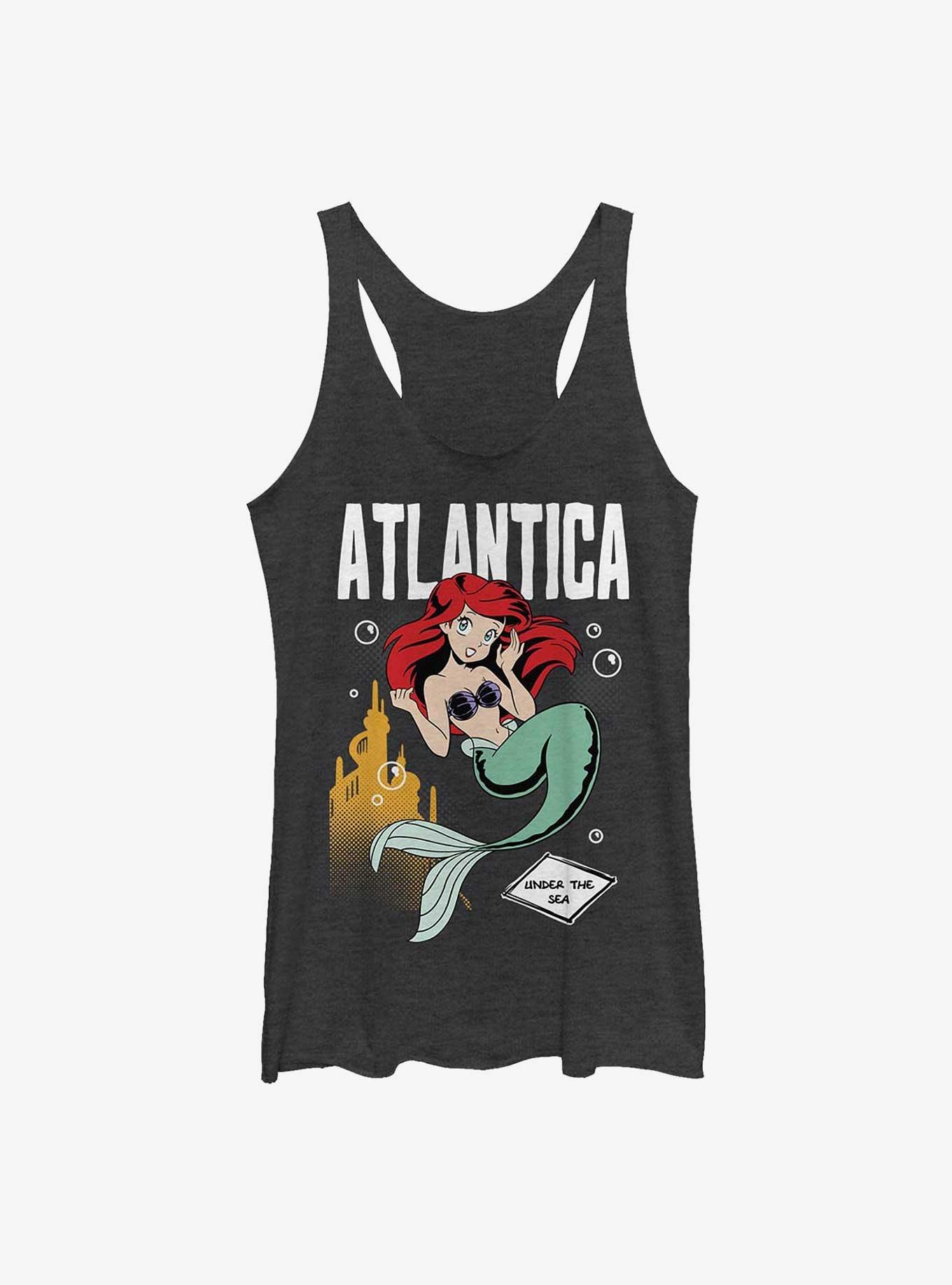 Disney The Little Mermaid Anime Ariel Atlantica Girls Tank, BLK HTR, hi-res