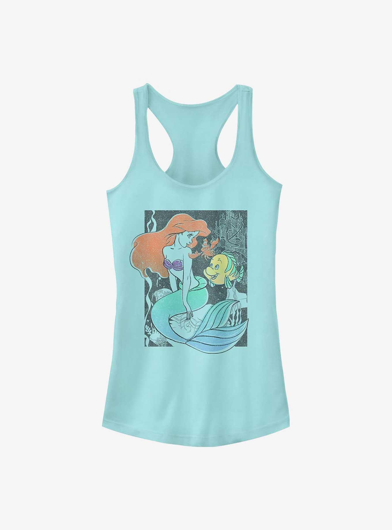 Disney The Little Mermaid Ariel and Flounder Poster Girls Tank, CANCUN, hi-res