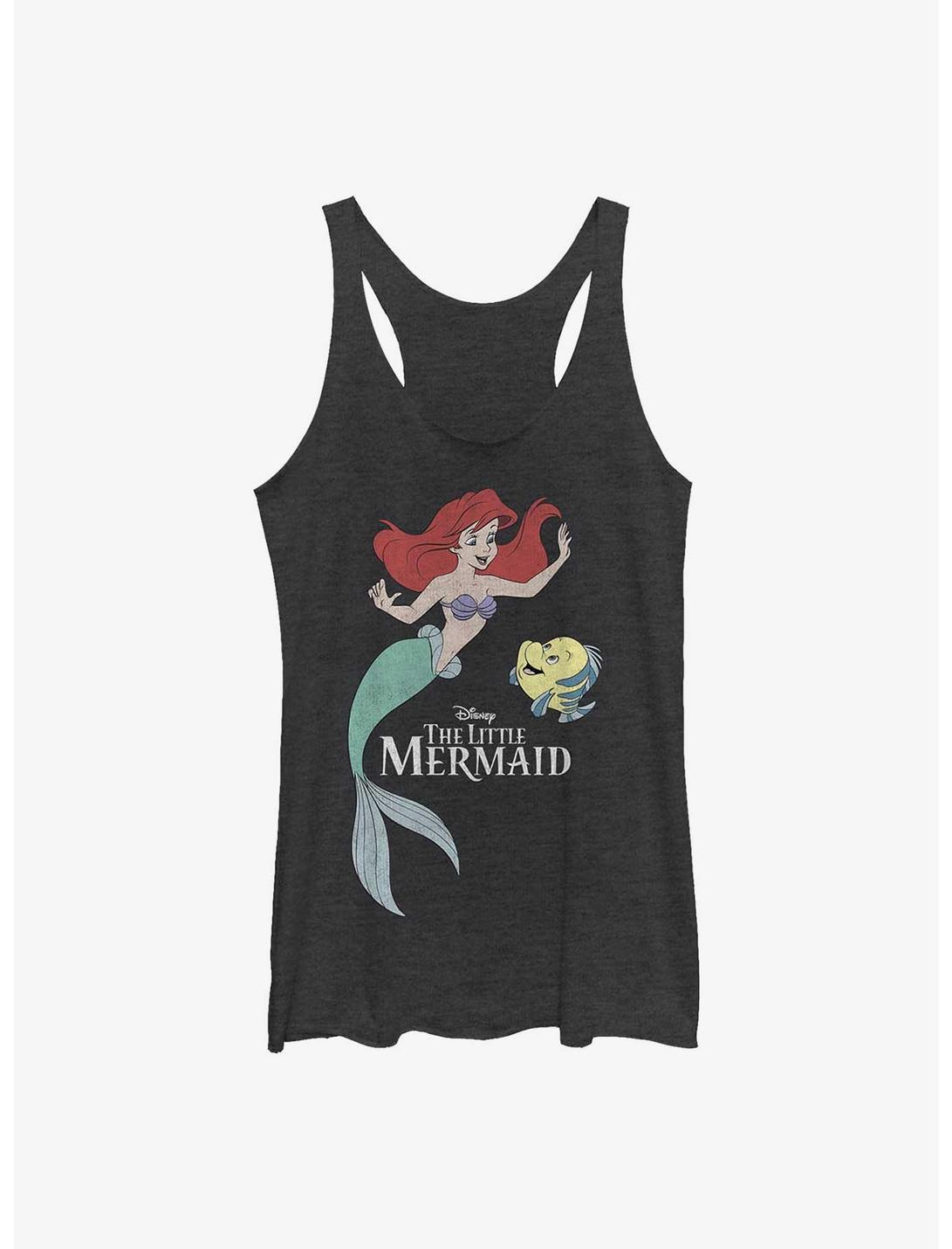 Disney The Little Mermaid Friends Ariel and Flounder Girls Tank, BLK HTR, hi-res