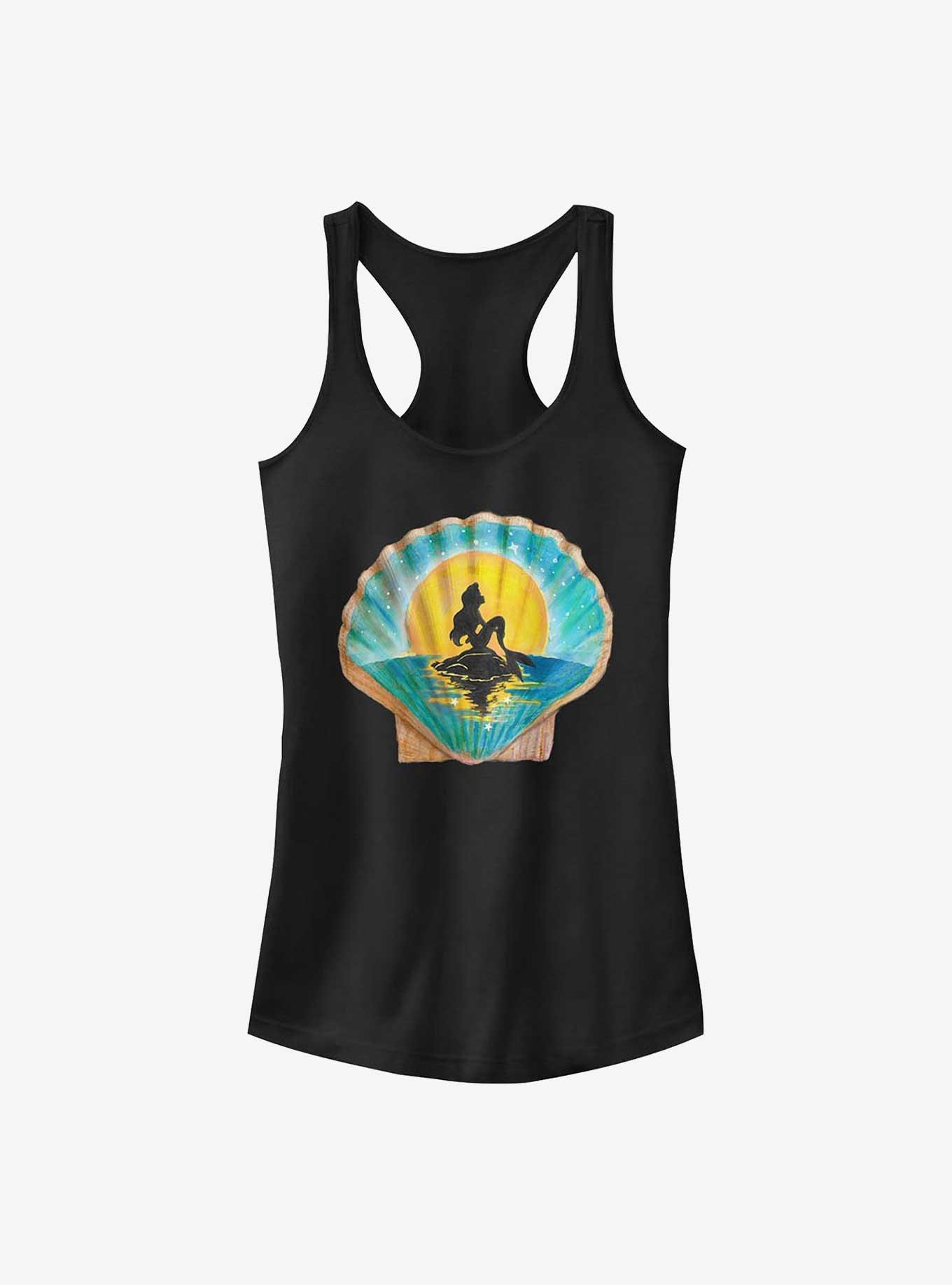 Disney The Little Mermaid Ariel On A Shell Girls Tank, BLACK, hi-res