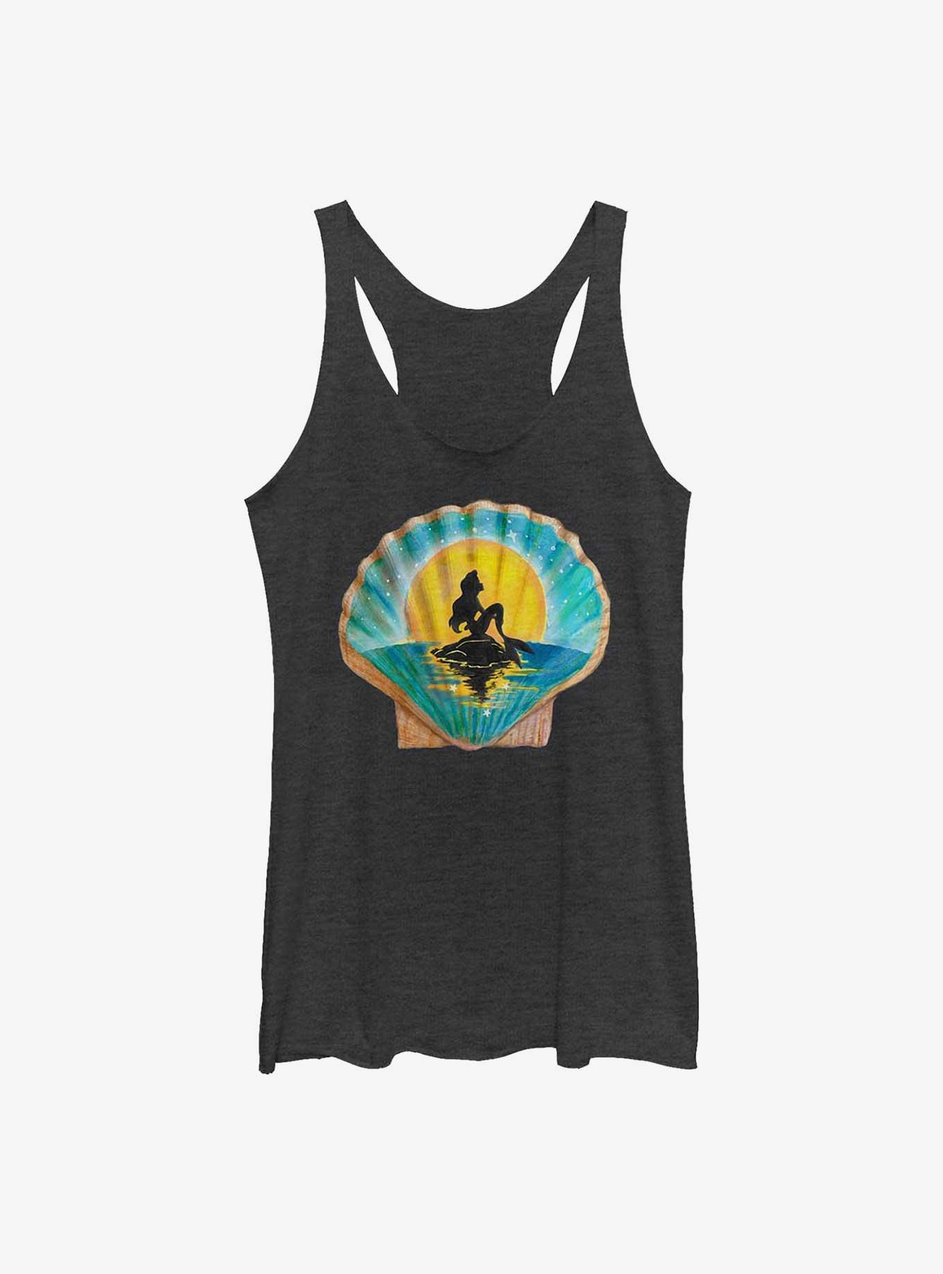 Disney The Little Mermaid Ariel On A Shell Girls Tank, BLK HTR, hi-res