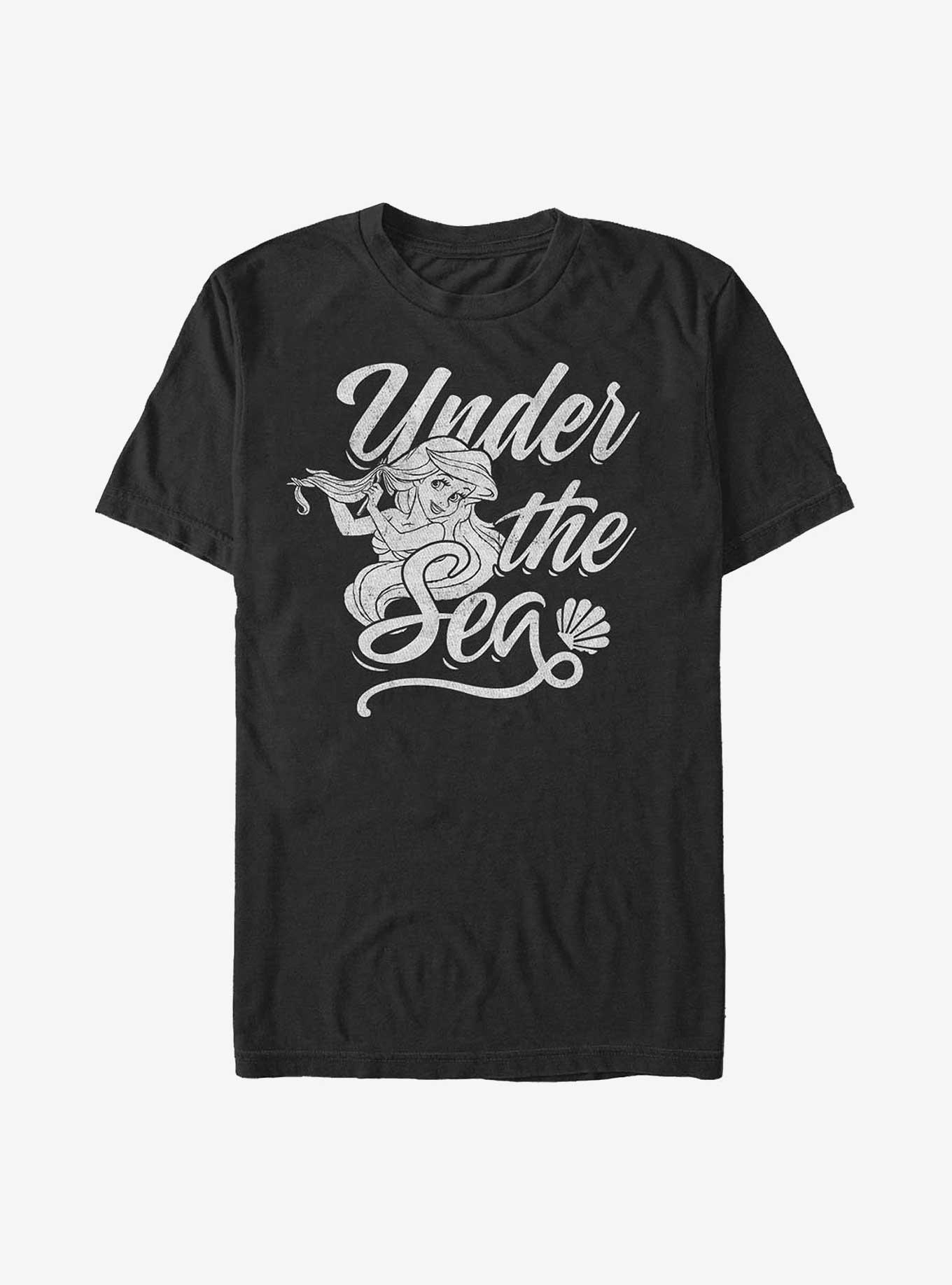 Disney The Little Mermaid Under The Sea Text T-Shirt