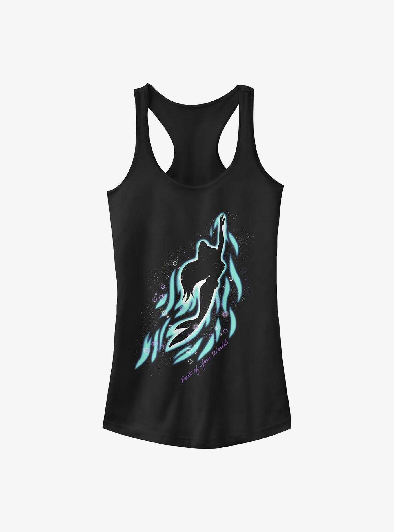 Disney The Little Mermaid Making Waves To Be Part Of Your World Girls Tank, BLACK, hi-res