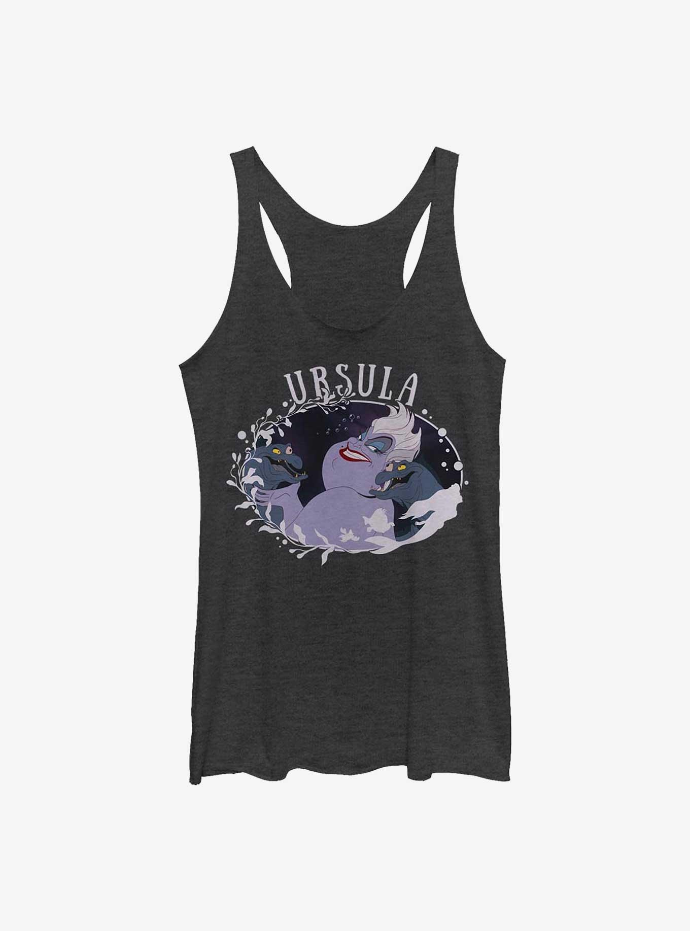 Disney The Little Mermaid Ursula Girls Tank, BLK HTR, hi-res