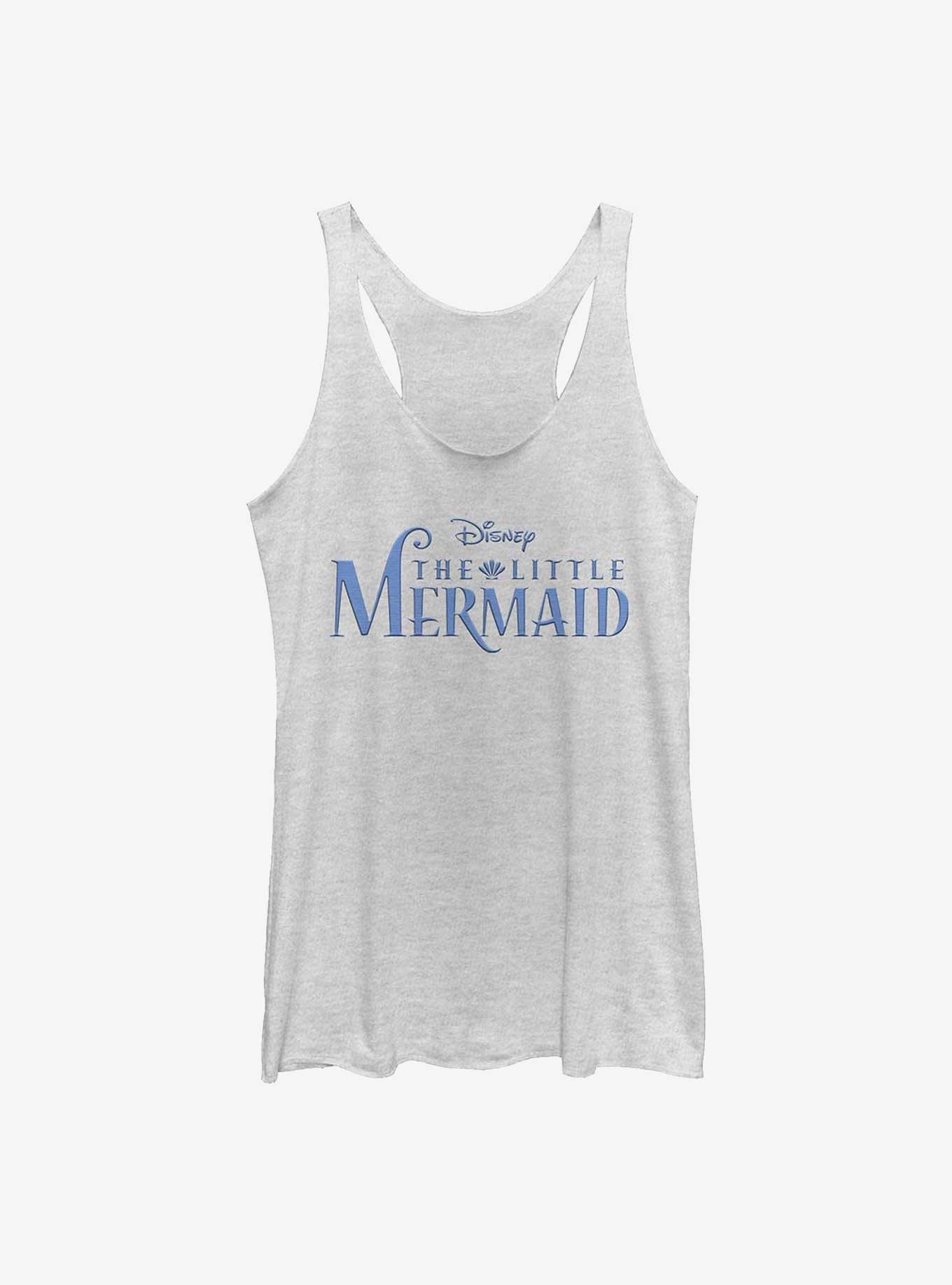 Disney The Little Mermaid Title Logo Girls Tank, WHITE HTR, hi-res