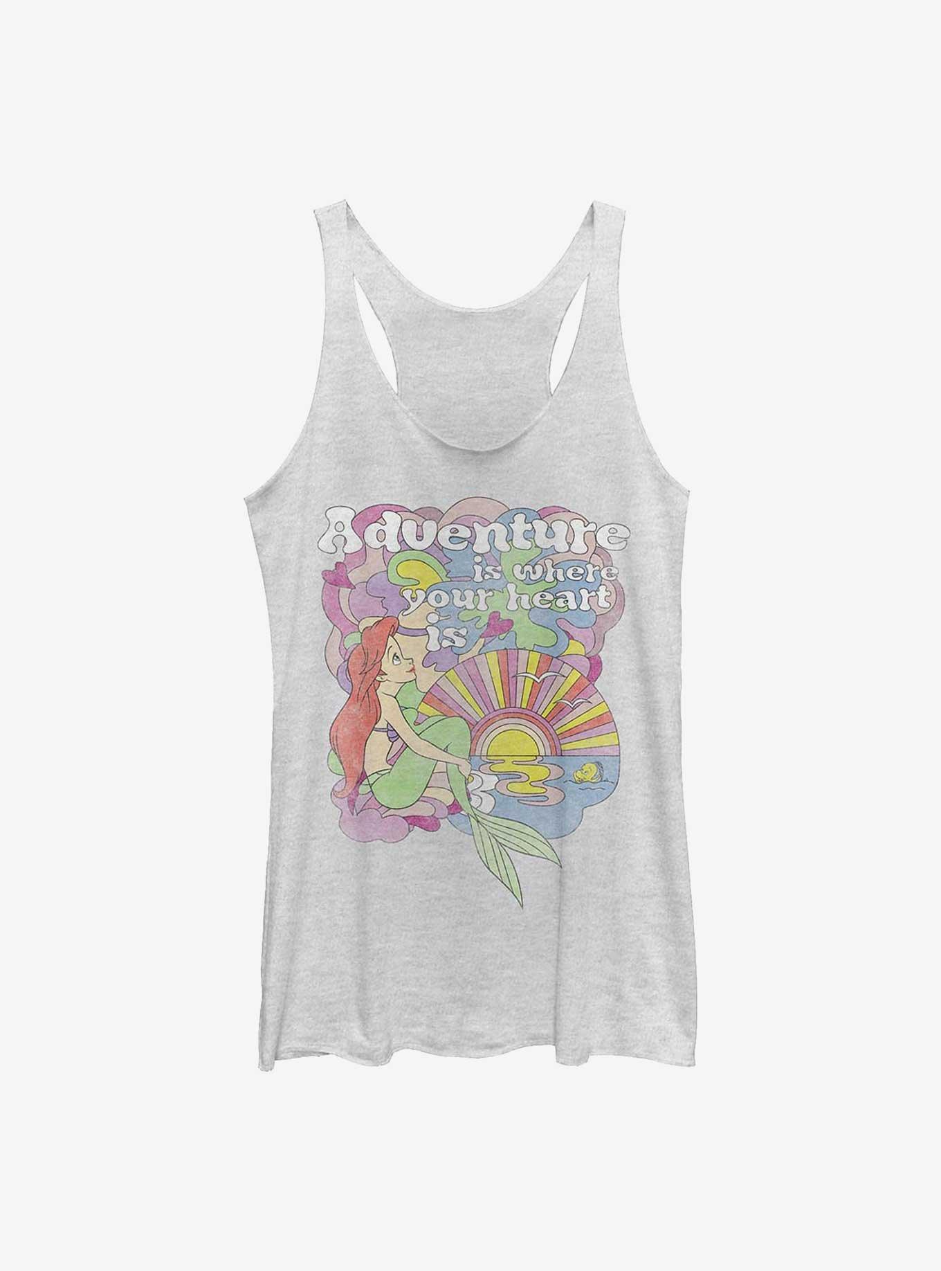 Disney The Little Mermaid Adventure Is Where Your Heart Is Girls Tank, WHITE, hi-res