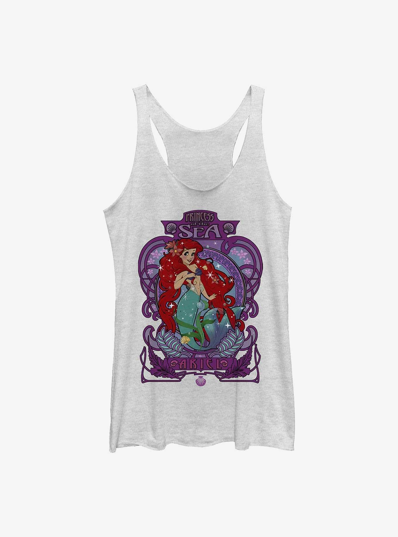 Disney The Little Mermaid Ariel Nouveau Princess Girls Tank, WHITE HTR, hi-res