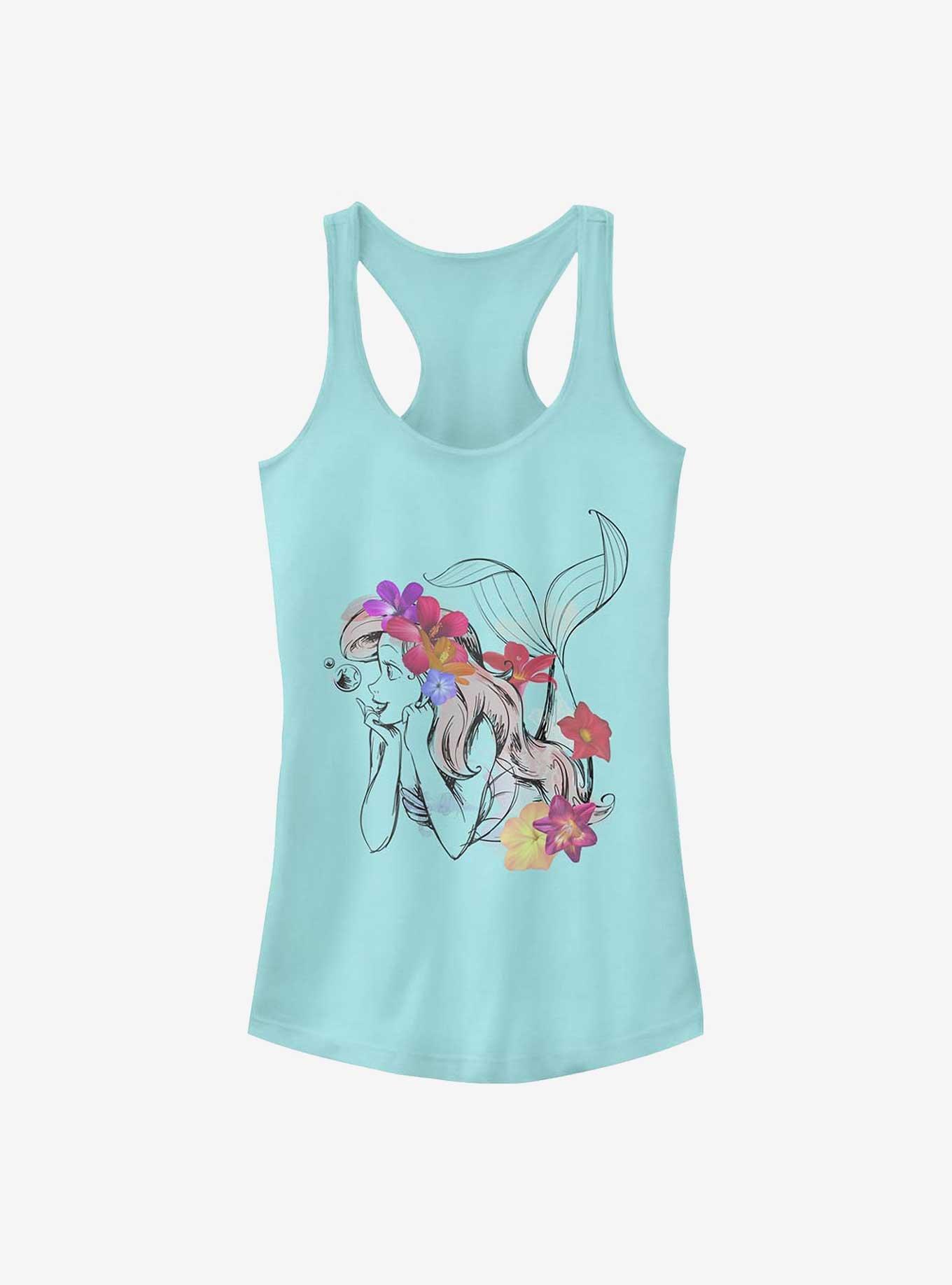 Disney The Little Mermaid Ariel Real Flowers Girls Tank