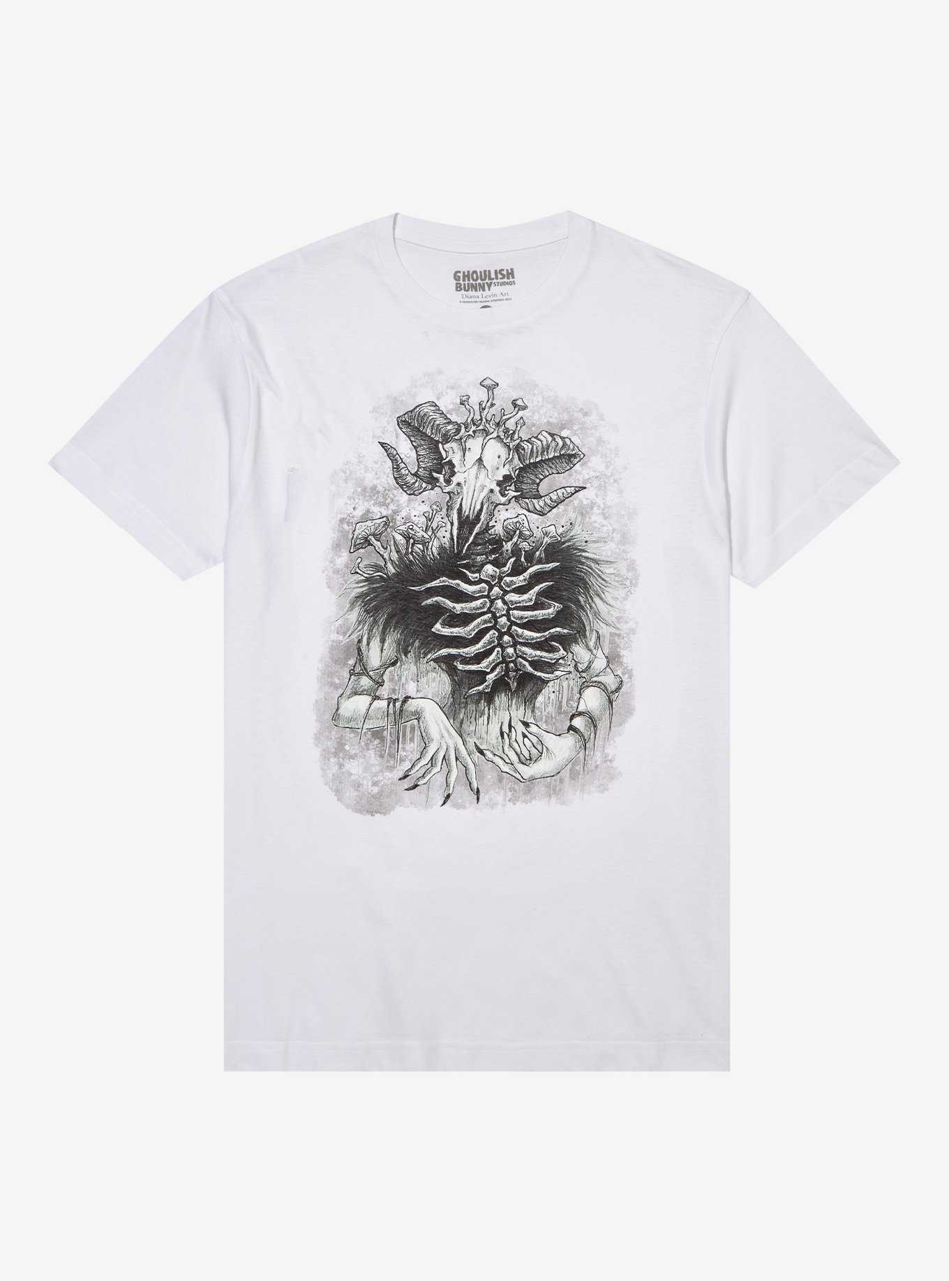 Skeletal Forest Creature T-Shirt By Ghoulish Bunny Studios, , hi-res