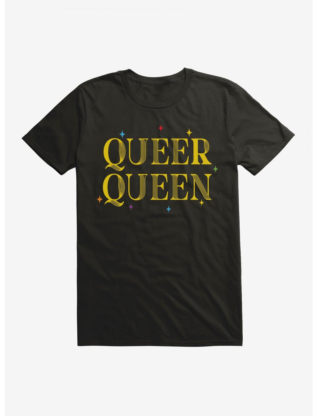 Pride Queer Queen Sparkle T-Shirt, BLACK, hi-res