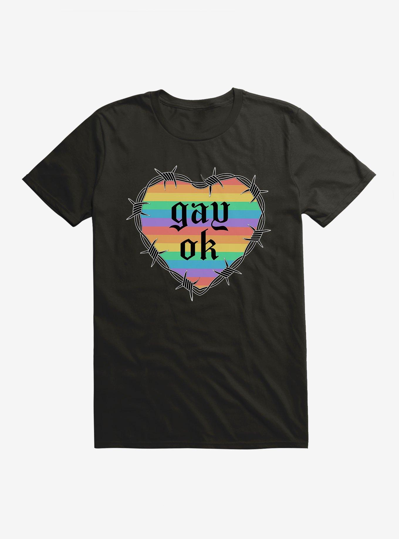 Pride Gay Ok Rainbow Heart T-Shirt, , hi-res