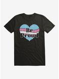 Pride Be Proud Heart Transgender Colors T-Shirt, BLACK, hi-res