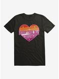 Pride Born This Way Lesbian Heart T-Shirt, BLACK, hi-res