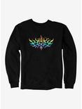 Pride Rainbow Flame Heart Sweatshirt, BLACK, hi-res