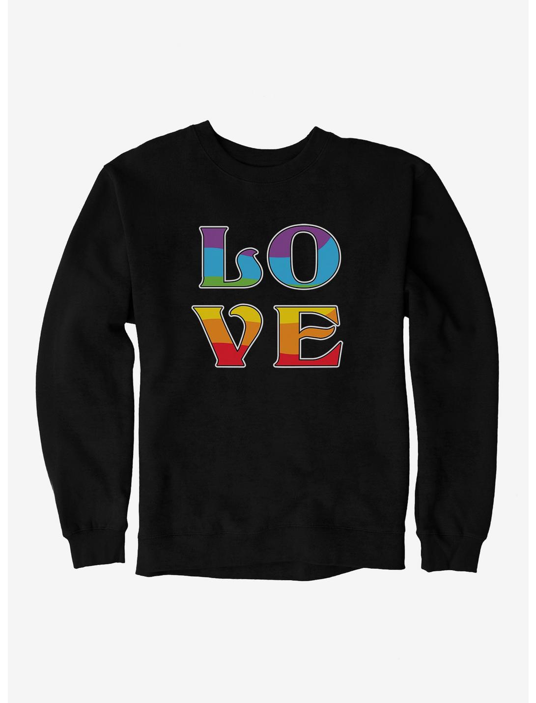 Pride Love Rainbow Sweatshirt, BLACK, hi-res