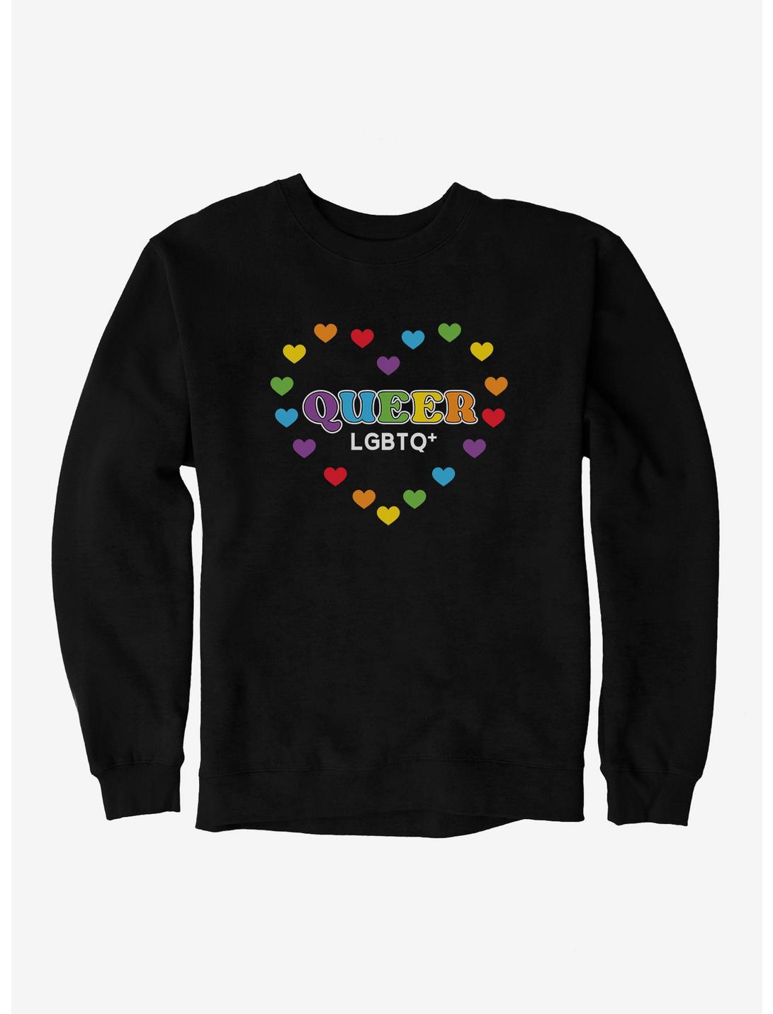 Pride Queer Hearts Sweatshirt, BLACK, hi-res