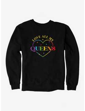 Pride Love All My Queens Heart Sweatshirt, , hi-res