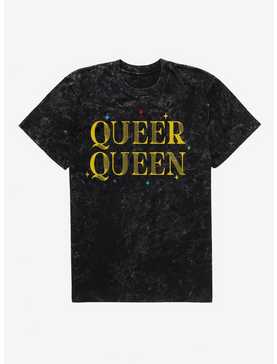 Pride Queer Queen Sparkle Mineral Wash T-Shirt, , hi-res