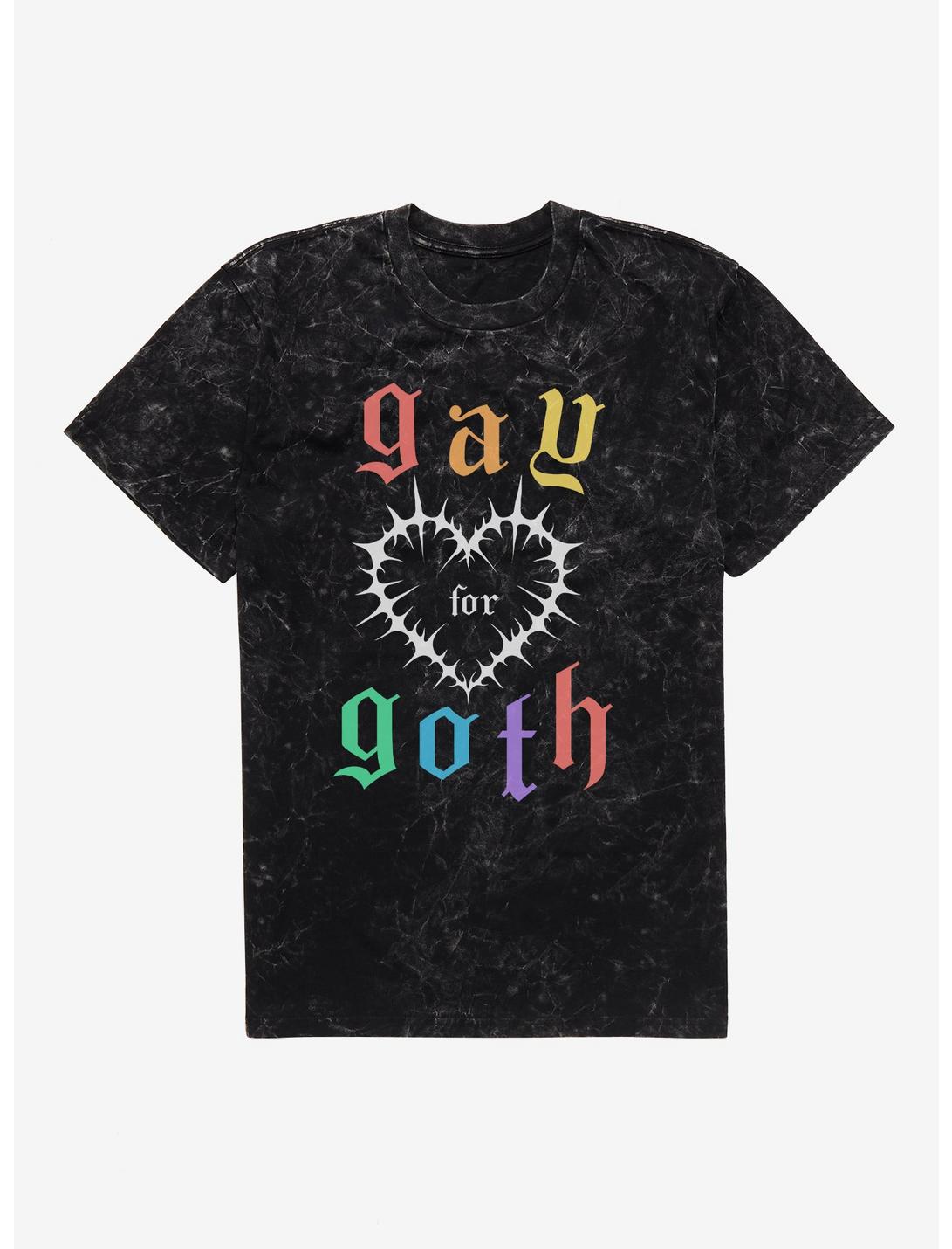 Pride Gay For Goth Mineral Wash T-Shirt, BLACK MINERAL WASH, hi-res