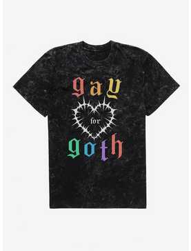 Pride Gay For Goth Mineral Wash T-Shirt, , hi-res