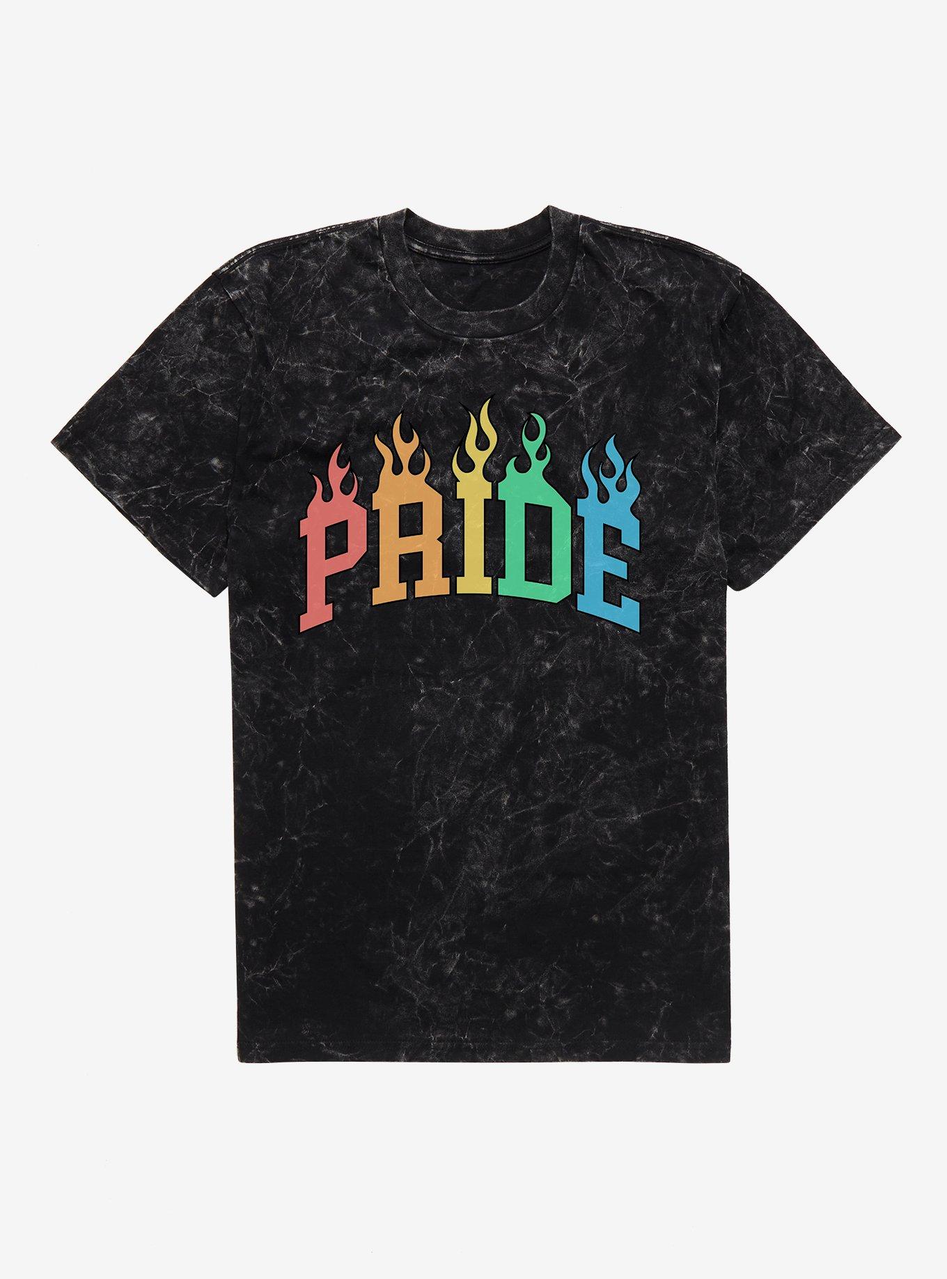 Pride Collegiate Pride Flames Mineral Wash T-Shirt, , hi-res