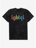 Pride LGBTQI Rainbow Mineral Wash T-Shirt, BLACK MINERAL WASH, hi-res