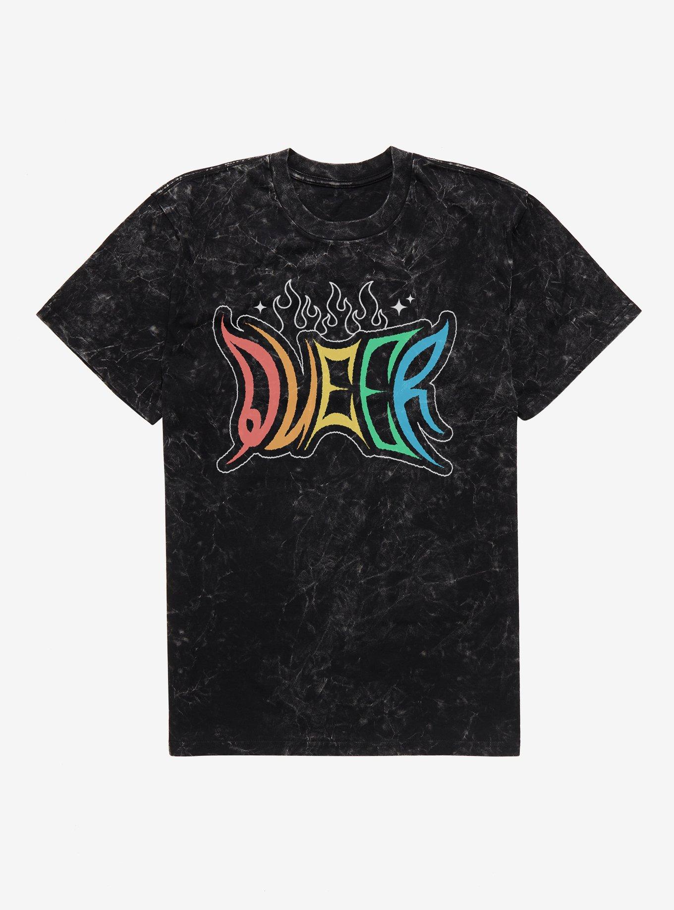 Pride Queer Flames Mineral Wash T-Shirt, , hi-res