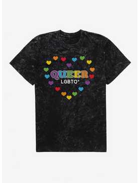 Pride Queer Hearts Mineral Wash T-Shirt, , hi-res