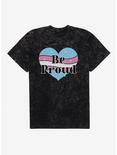 Pride Be Proud Heart Transgender Colors Mineral Wash T-Shirt, BLACK MINERAL WASH, hi-res