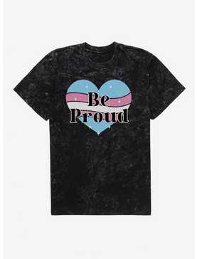 Pride Be Proud Heart Transgender Colors Mineral Wash T-Shirt, , hi-res