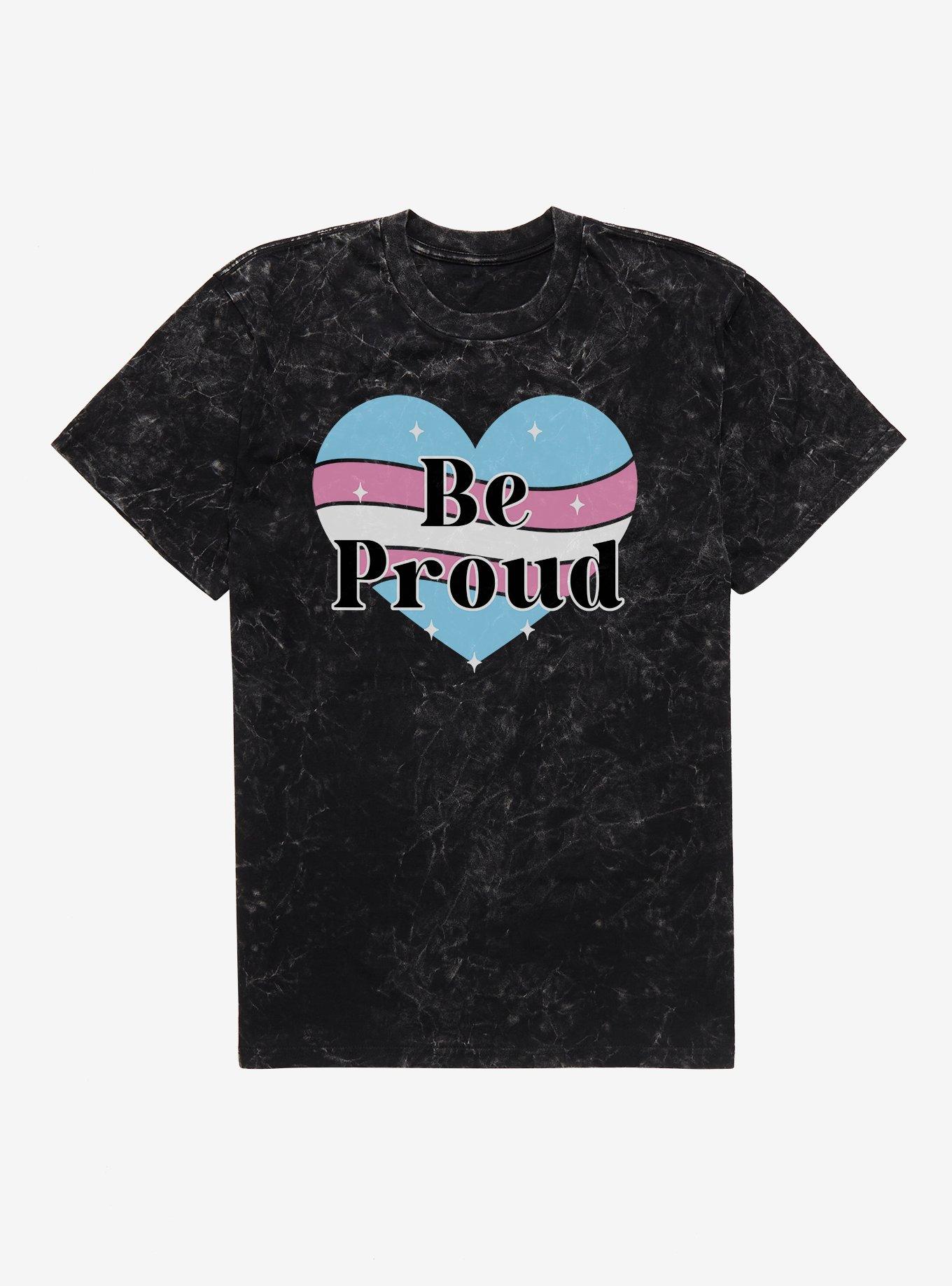 Pride Be Proud Heart Transgender Colors Mineral Wash T-Shirt, , hi-res